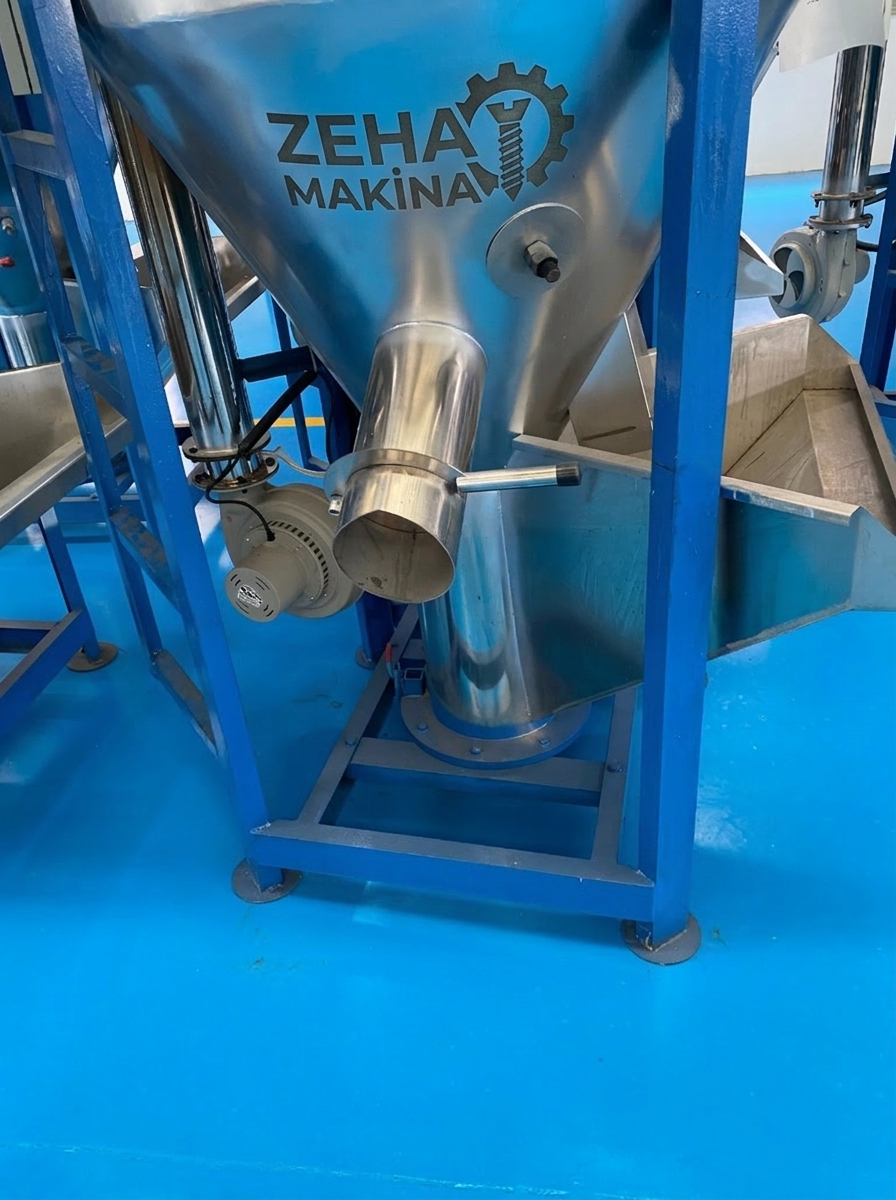 500 kg Kurutma Kazanı Boşaltma Konisi ve Klapesi